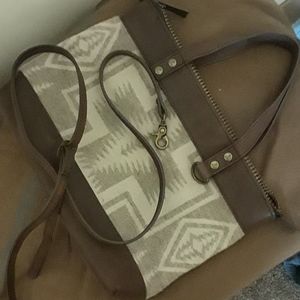 Pendleton bag, leather,wool.